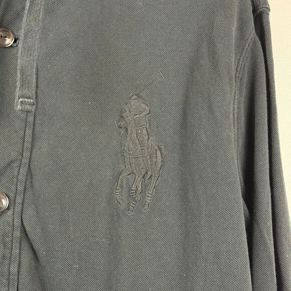 Polo Ralph Lauren Hoodie Jacket XL Mens Black Big Pony Embroidery Button-Up - Picture 4 of 9